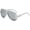 Silver Frame-Silver Mirror Lens, variant on Retro Aviator Sunglasses, UV400 Protection PC Frame & Lenses