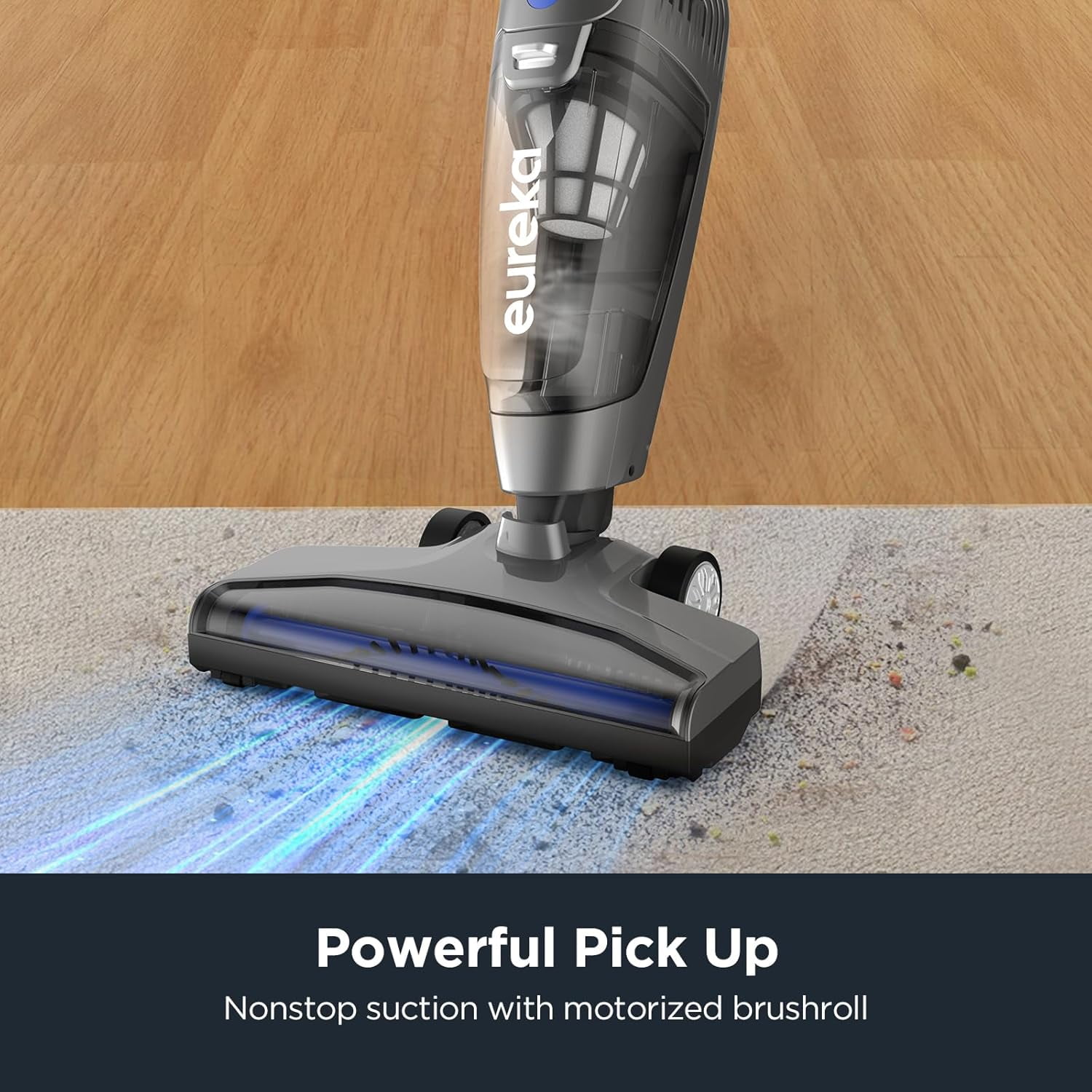 Eureka Corded Stick Vacuum, Wet and Dry, 3-In-1, Handheld, Multi-Surface, Lightweight and Portable, Black and Blue