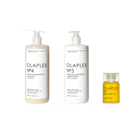 Olaplex No. 4 & 5 Bond Maintenance Shampoo and Conditioner (33.8 oz each) plus No. 7 Bonding Oil (1.0 oz)