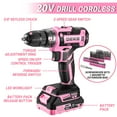 thumbnail image 3 of Juego de herramientas: taladro eléctrico inalámbrico de 20 V DEKOPRO Pink DKMT186-GP, 3 of 7