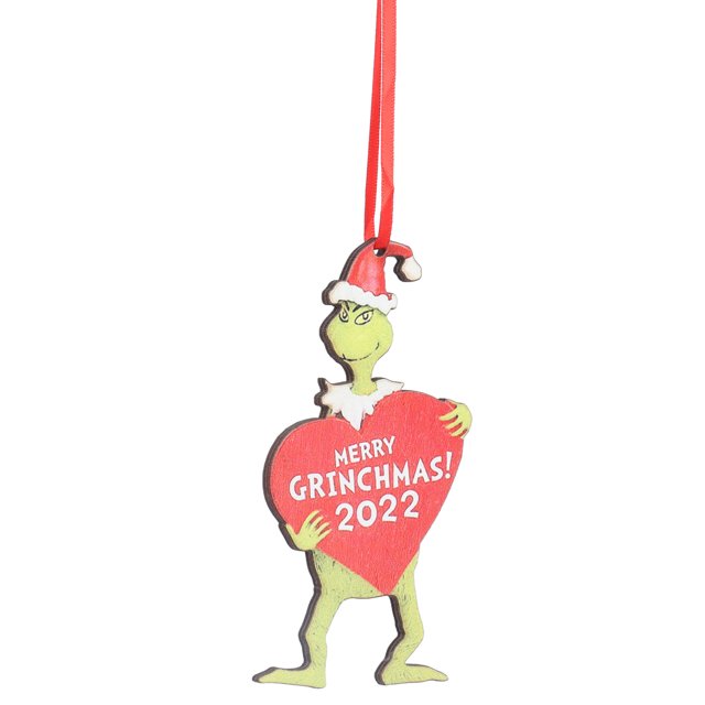 Colgante de madera para colgar, colgante de monstruo de pelo verde, adorno navideño, colgante navideño, funcionalidad inteligente