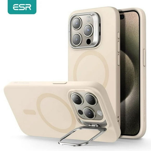 ESR for iPhone  15 Pro Liquid Silicone MagSafe Case for iPhone 15 Pro Max Silky Smooth Clound Soft Case With Camera Kickstand