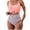 B-Light Pink Print, variant on SOMER One Piece Swimsuit for Women Tummy Control Ring Linked Monokini Bathing Suit Cutout Swim Suit