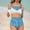 003Blue, variant on Generic Women Plus Size Two Piece Bikini Sets High Waisted Tummy Control Swimsuits Floral Double Strap Bathing Suit
