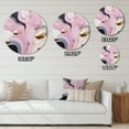 thumbnail image 4 of Designart "Mysterious Marble in Pink and Gold (V) III" Abstract Marble Metal Round Wall Art, 4 of 5