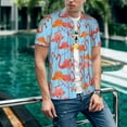 thumbnail image 6 of Lsque Flamingo Pattern Mens Polo Golf Shirts Funny Graphics Shorts Sleeve Button Shirts Baseball T-shirt-3X-Large, 6 of 7