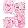 thumbnail image 5 of Girls Pajamas Silk PJS Set Pink Bow Satin Sleepwear Short Sleeve Jammies for Kids Button-Down Nightwear size 7-14, 5 of 7