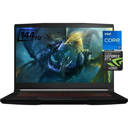 MSI Thin GF63 15.6" 144Hz Gaming Laptop Newest, Intel Core i7-12650H, NVIDIA GeForce RTX 4050, 16GB RAM, 512GB NVMe SSD, Type-C, Cooler Boost 5, Win11 +GM Accessories