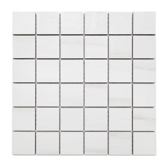The Tile Life Dolomites 2" x 2" White Matte Porcelain Mosaic Floor and Wall Tile, 1 Sheet