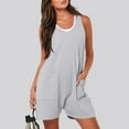 thumbnail image 2 of YDKZYMD Jean Romper for Women Denim Shorts Sleeveless Dressy Summer One Piece Vacation with Pockets Maternity Jumpsuits Casual Trendy Petite Tank Top Shorts Gray M, 2 of 7