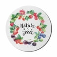 thumbnail image 1 of Fruit Mouse Pad for Computers, Hand Drawn Watercolor Style Berries with Foliage Leaves Eco Themed Fresh Natural Food, Round Non-Slip Thick Rubber Modern Mousepad, 8" Round, Multicolor, by Ambesonne, 1 of 2