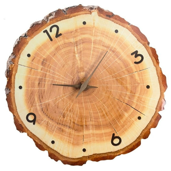 Quiet Farmhouses Analog Wall Clock with Annual Rings Design for Living Room