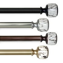 Kaylee 1" Single Curtain Rod, 48-84 inches- Black