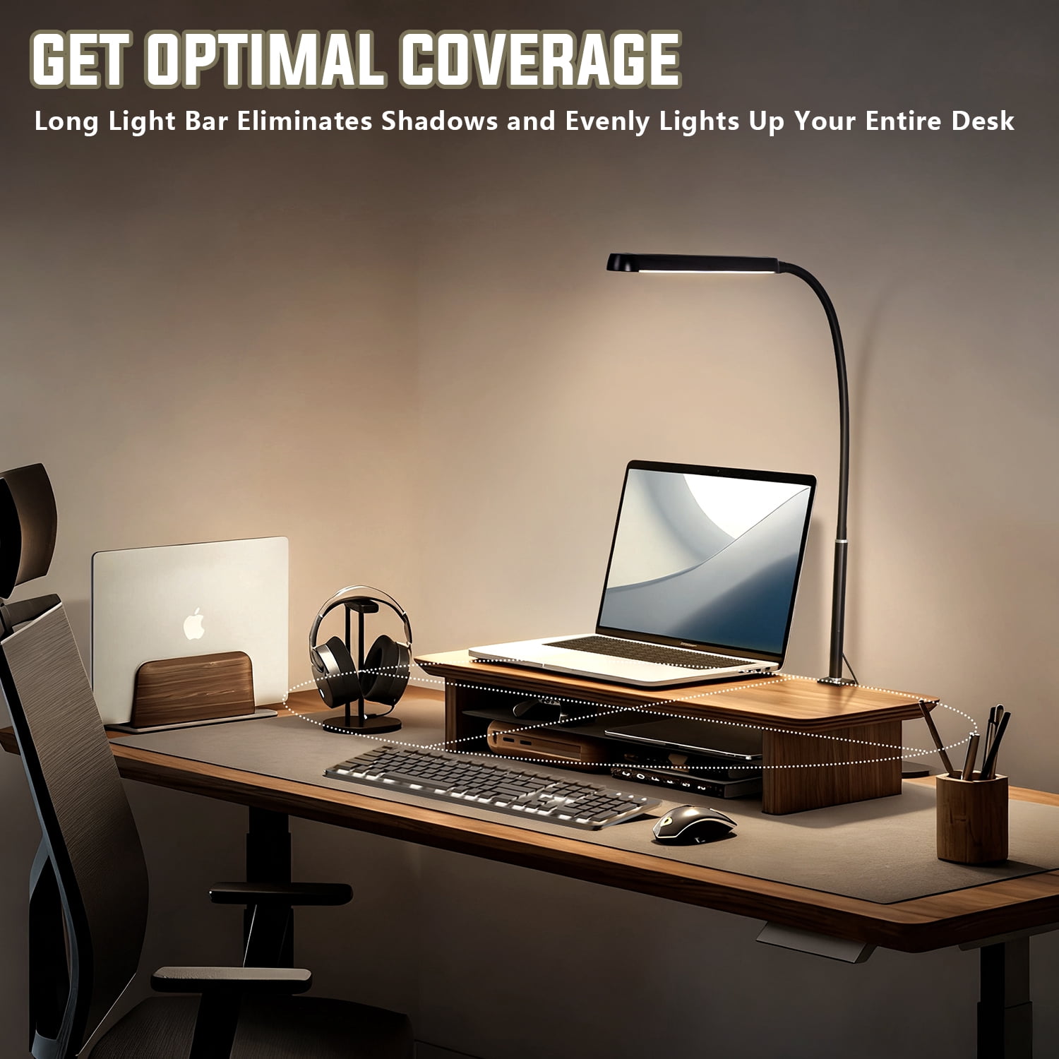 Coliware LED Desk Lamp with Clamp, Eye-Caring Clip-On Lights with 3 Modes 10 Brightness Adjustable Flexible Gooseneck, Swing Architect USB Task Table Lamps for Home Office, Work & Study Accessories