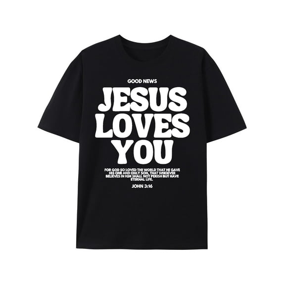 Inspiring Gift Shirt Jesus Loves You (John 3:16) Bible Verse Christian T-Shirt for Women Men Religious Graphic Tee Tops