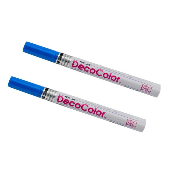 Marvy Uchida Fine Line Opaque Paint Markers, Blue, 2/Pack