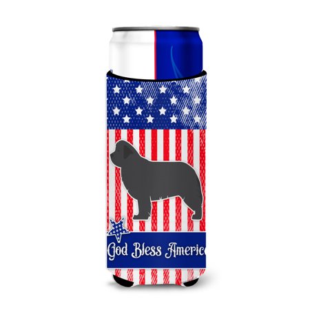 

Carolines Treasures BB3364MUK USA Patriotic Newfoundland Michelob Ultra Hugger for slim cans Slim Can multicolor