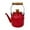 Red, variant on Vintage Enamel Whistling Tea Kettle - Thickened Stovetop Whistle Kettle for Gas/Electric, Small White Coffee Pot, Easy Pour Spout & Comfortable Handle, Rust-Free Water Boiler