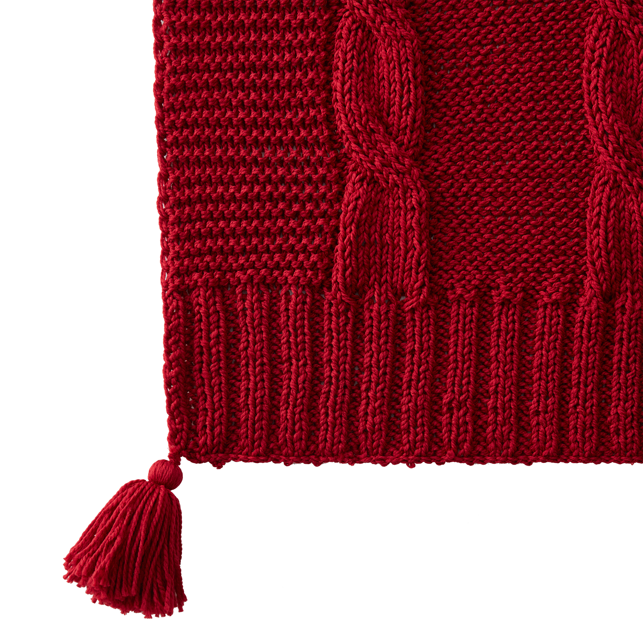 My Texas House Willow Cable Knit Cotton Throw Blanket, Red, Standard Throw - image 5 of 5