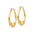 thumbnail image 2 of Gem & Harmony 14K Yellow Gold Polished Ram Hoop Earrings for Women, 2 of 5