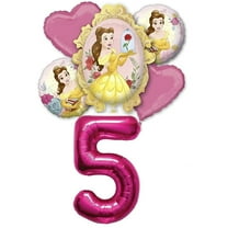 Belle Beauty and the Beast 5th Birthday Balloons Party Decorations Supplies Fifth