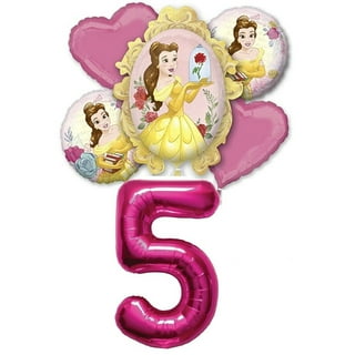 Beauty and the Beast Party Supplies Princess Belle Balloon Bouquet  Decorations 12 piece kit 