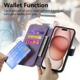thumbnail image 5 of Dteck for Samsung Galaxy S22 Ultra Wallet Case with RFID Blocking Credit Card Holder, Magnetic Detachable PU Leather Folio Flip Kickstand Shockproof Cover Women Men for Samsung S22 Ultra,Purple, 5 of 8
