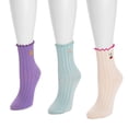 thumbnail image 3 of MUK LUKS Women's 3 Pack Texture Embroidery Crew Sock, 3 of 3