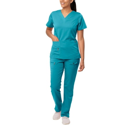 

Adar Pro Breakthrough Plus Scrub Set For Women - Enhanced V-Neck Top & Multi Pocket Pants - Petite / Tall