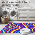 thumbnail image 5 of ODIKA 5'x7' Machine Washable Non-Slip Area Rug, Energetic Gradient Bands with Radiant Color Transitions and Waveforms High Traffic Rug, Red, 395743, 5 of 5