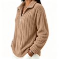 thumbnail image 4 of Fewfanhot Womens Fall Outfits Fall Winter Quarter Zip Ribbed Cable Long Sleeve Soft Comfy Tops Sweaters Fashion Clothing, 4 of 7