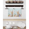 thumbnail image 3 of Easter Bunny Kitchen Dish Towels for Drying Dishes Set of 3, Colorful Easter Eggs Eucalyptus Teal Wooden Waffle Weave Microfiber Hand Tea Bathroom Towels Quick Dry & Absorbent Towel 15.7x23.6, 3 of 7