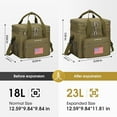 thumbnail image 2 of Maelstrom Tactical Lunch Box for Men, 23L Insulated Lunch Bag, Expandable Double Deck Cooler Bag, Lightweight Leakproof Tote Bag With Side Tissue Pocket, Suit For Men and Women, Khaki, 2 of 10