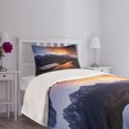 thumbnail image 5 of Ambesonne Lake Quilted Bedspread Set 2 Pcs, Mountain Lake Koruldi, Twin Size, Pale Orange Dark Brown, 5 of 6
