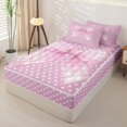 thumbnail image 2 of Homewish Cute Coquette Bow Zipper Twin Comforter Sets with Fitted Sheet and 2 Pillowcases,Pink Bows Cute Polka Dot Zipper Bedding Set For Girls Kids,Pink Reversible,4 Pieces, 2 of 7
