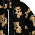 thumbnail image 4 of cllios Fleece Jacket Women Zip Up Bear Graphic Hooded Top Long Sleeve Cute Teddy Sherpa Hooded Cardigan Outwear with Pockets, 4 of 5