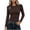 Brown, variant on Women's Round Neck Ruched Shirts Long Sleeve Slim Tops Casual Layering Blouse for Fall Winter