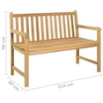 thumbnail image 4 of vidaXL Garden Bench 114 cm Solid Teak Wood, 4 of 4