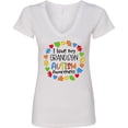 thumbnail image 3 of Inktastic I Love My Grandson Autism Awareness Women's V-Neck T-Shirt, 3 of 5