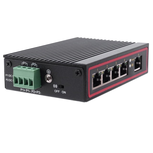 5-Port RJ45 10/100M Ethernet Desktop Switch Hubs Network Laptop DIN Rail Type,1x Ethernet Switch,Black