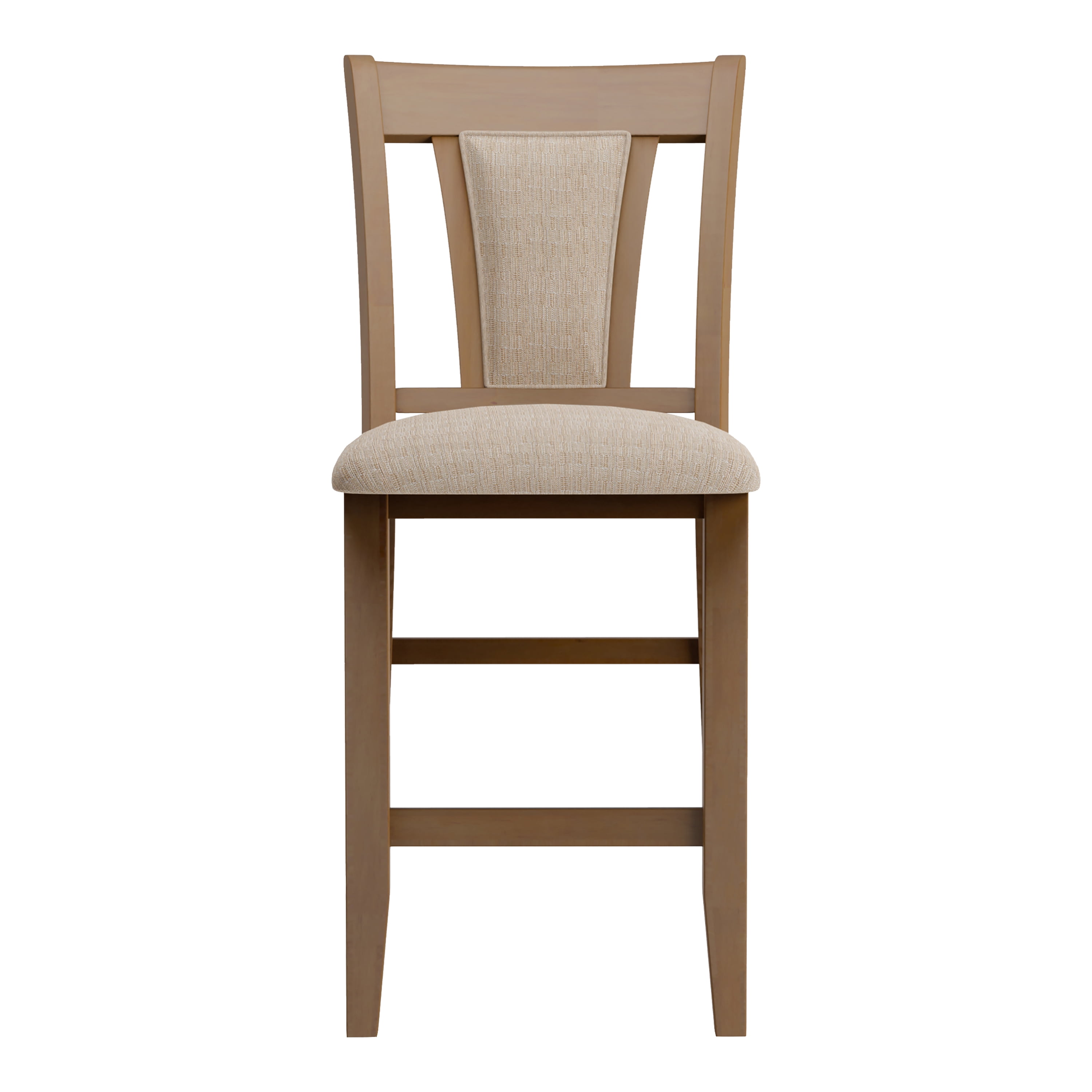 Furniture of America Hadar Beige Padded Wood Natural Tone Counter Height Chairs (Set of 2)