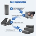 thumbnail image 3 of EDX 3-Step 13'' Tall Dog Stairs, Right-Angle Design, Non-Slip Foam Core, Easy Clean, Indoor & Outdoor Use for High Beds & Sofas, 3 of 10