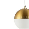 thumbnail image 5 of JONATHAN Y Remy 15.75" Adjustable Iron/Glass Art Deco Mid-Century Globe LED Pendant, Brass Gold, 5 of 6