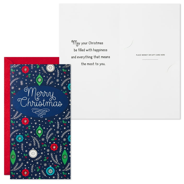 Hallmark Christmas Money Gift Card Holders - 10 Cards With Envelopes Navy Blue