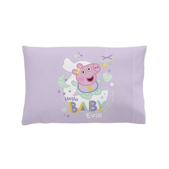CafePress - Peppa Pig: Hello Baby Evie - Standard Size Pillow Case, 20"x30" Pillow Cover, Unique Pillow Slip Fleece