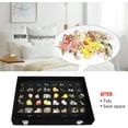 thumbnail image 5 of Velvet Jewelry Tray 48 Compartments Jewelry Display Organizer with Transparent Cover Rings, Earrings, Necklaces, Pendants Storage Box for Girls, Wives, Mothers, Women Black 48 Grid Black 48 Grid, 5 of 5