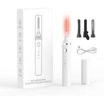 360°Wand-Style Heated Lash Brush, Heated Eyelash Curler, USB Rechargeable Electric Eyelash Curler, Natural Curling 24H Long Lasting for Women