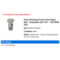 thumbnail image 2 of Power Steering Pressure Hose Banjo Bolt - Compatible with 1991 - 1992 BMW 850i, 2 of 2
