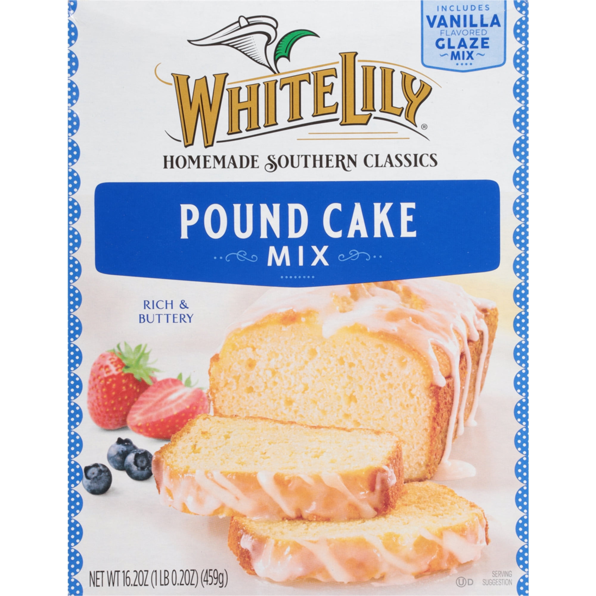 (6 pack) White Lily Pound Cake Mix, 16.2 OZ Box