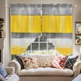 thumbnail image 2 of Yellow Grey Abstract Swag Curtain Valance for Windows, Lines Geometric Window Treatments Short Swag Topper for Kitchen Windows Bathroom Bedroom, 36"x63", 2 of 8
